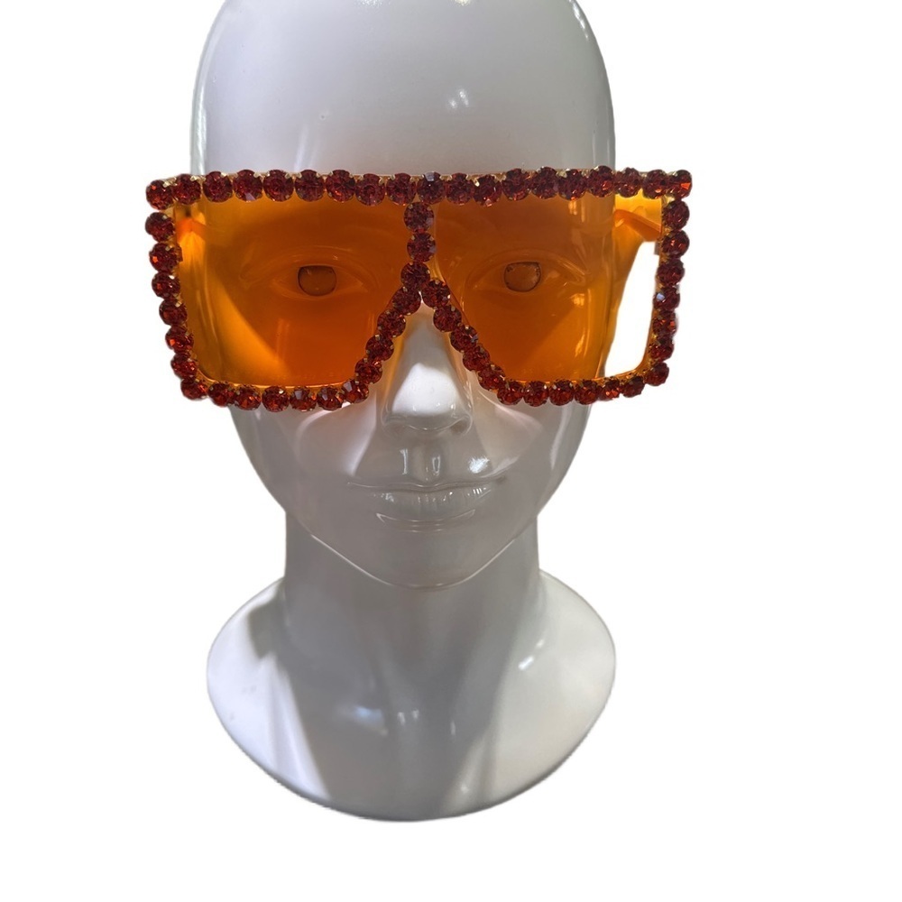 Oversized Orange Statement Glasses with Decorative Border
NWT’s